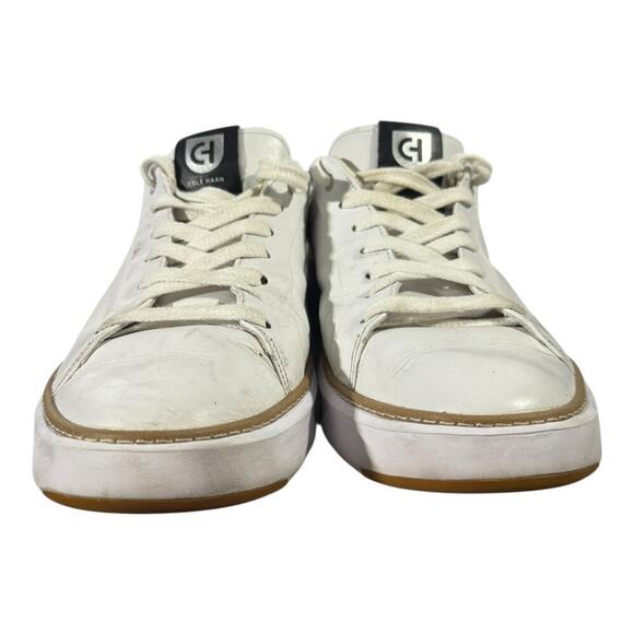 Cole Haan White Leather Sneakers with Black Heel